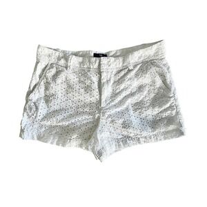 GAP Women's Cream Eyelet High Waist Cotton Shorts Size 10
